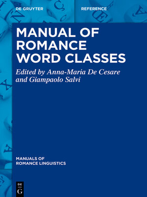 cover image of Manual of Romance Word Classes